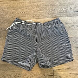 Pacsun Men’s Black and White Striped Swim Shorts